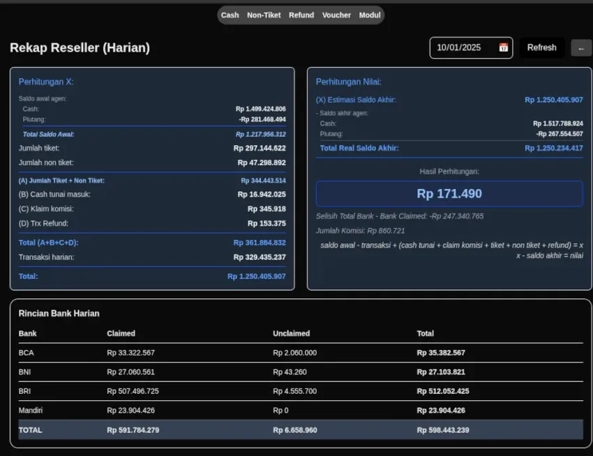 Addon Rekapan OtomaX Lengkap dengan Fitur Operator